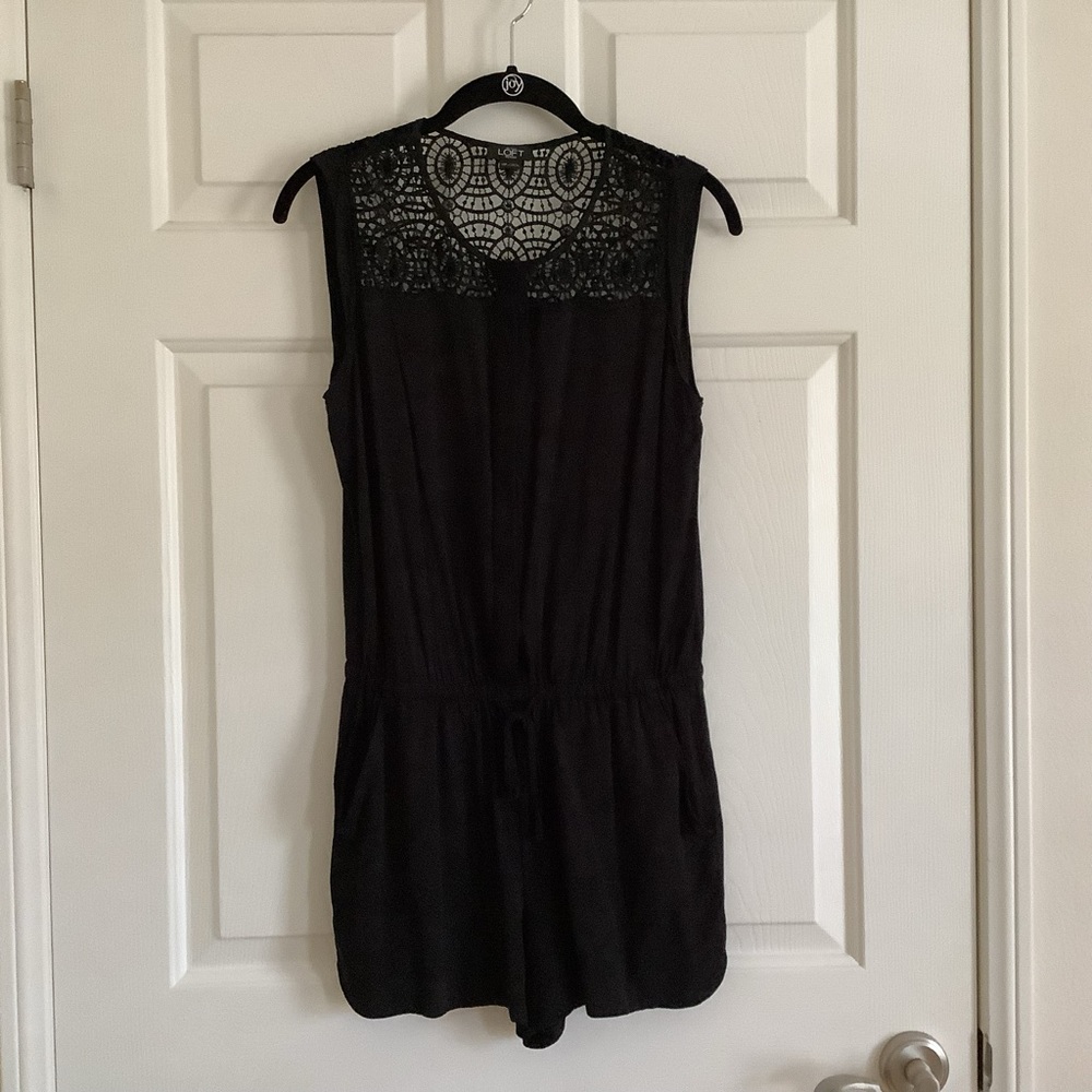 Romper with lace trim